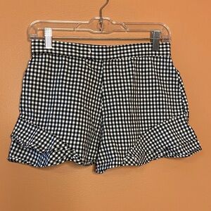 Retro Gingham Plaid High Rise Shorty Shorts